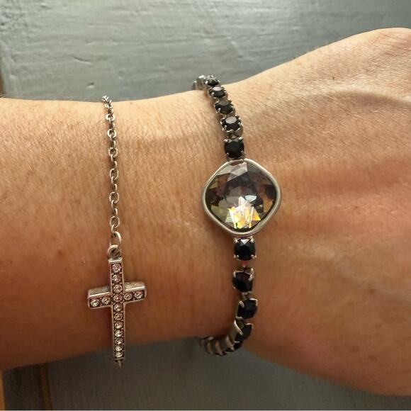 Sabika LIKE Silver and Black Crystal  Bracelet - Picture 3 of 7